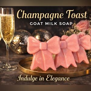 Set of 3 Champagne toast luxurious Natural Goat milk Bar soap